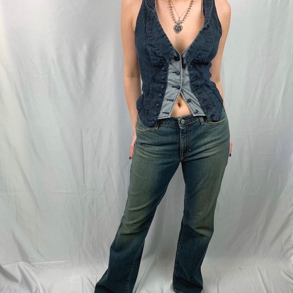 Gap Flare Blue Jeans Size 6 Reg - Picture 2 of 11